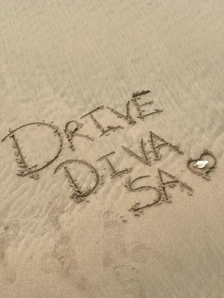 DRIVE DIVA SA written in sand